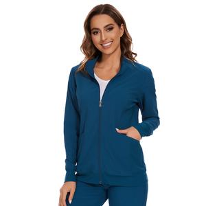 COZYFIT Women's Scrub Jacket - Zip Front, 4-Way Stretch Fabric, Minimalist Basic Casual Workwear for Nurses, Women's Clothes with Summer Vibes,summerwins,summeroutfits,vacationoutfits,beachoutfits