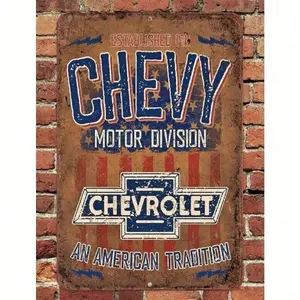 Vintage Chevrolet Bowtie Metal Wall Art Aluminum Garage Sign Man Cave Decor Car Lover Gift for Home Office Automotive