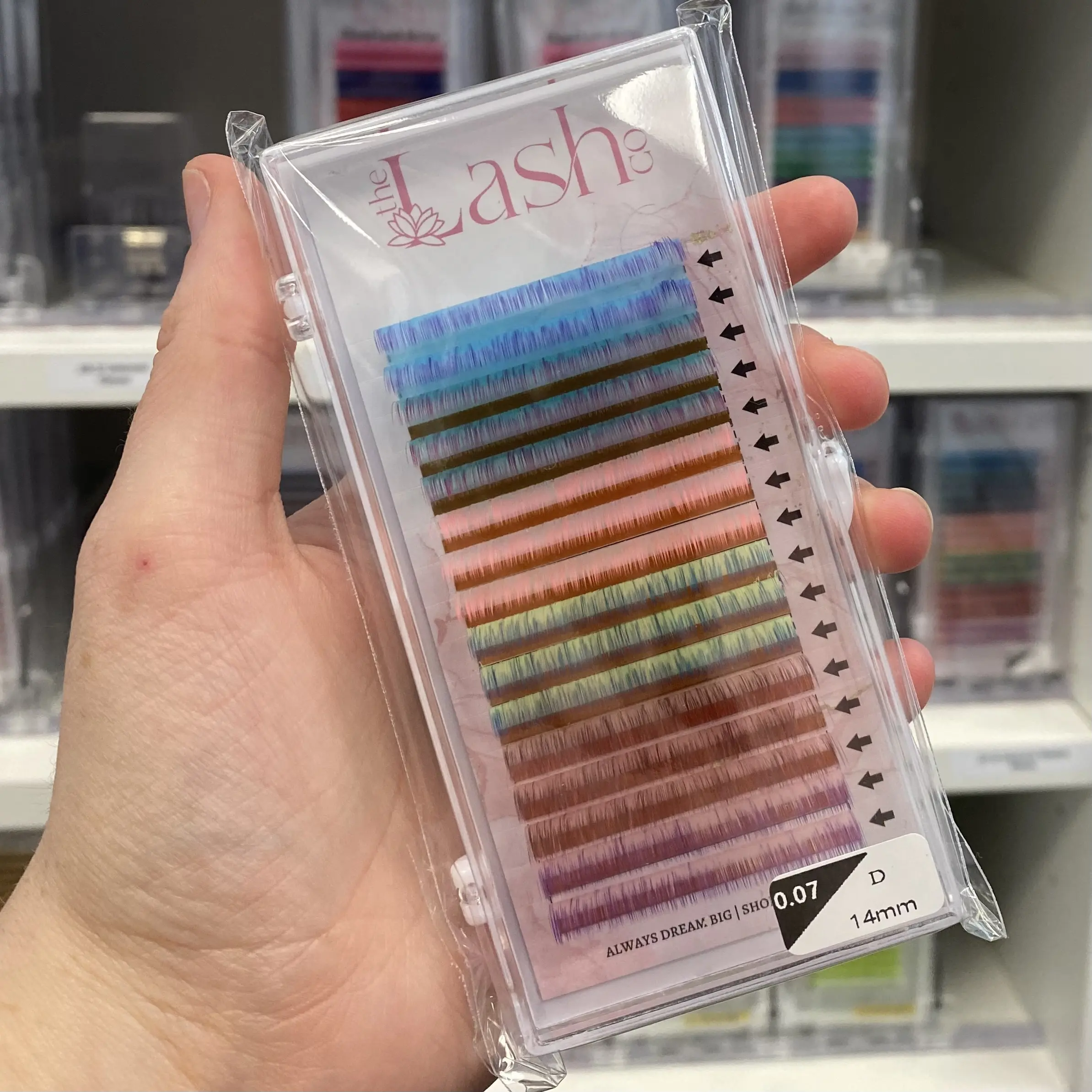 Unicorn Ombre Mixed Color Lash Extensions Trays 0.07