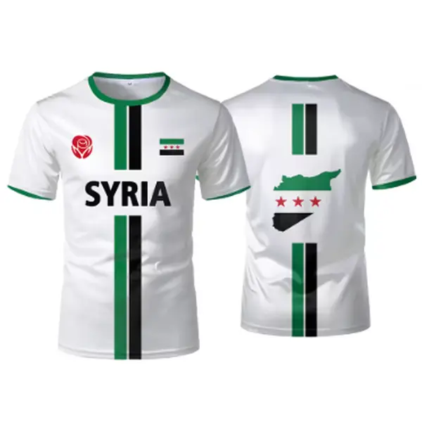 New Syria Football Jersey Men's Sports T-shirts Syrian Flag Street Oversized Tops Unisex Casual Graphic T-shirts Mens Gifts