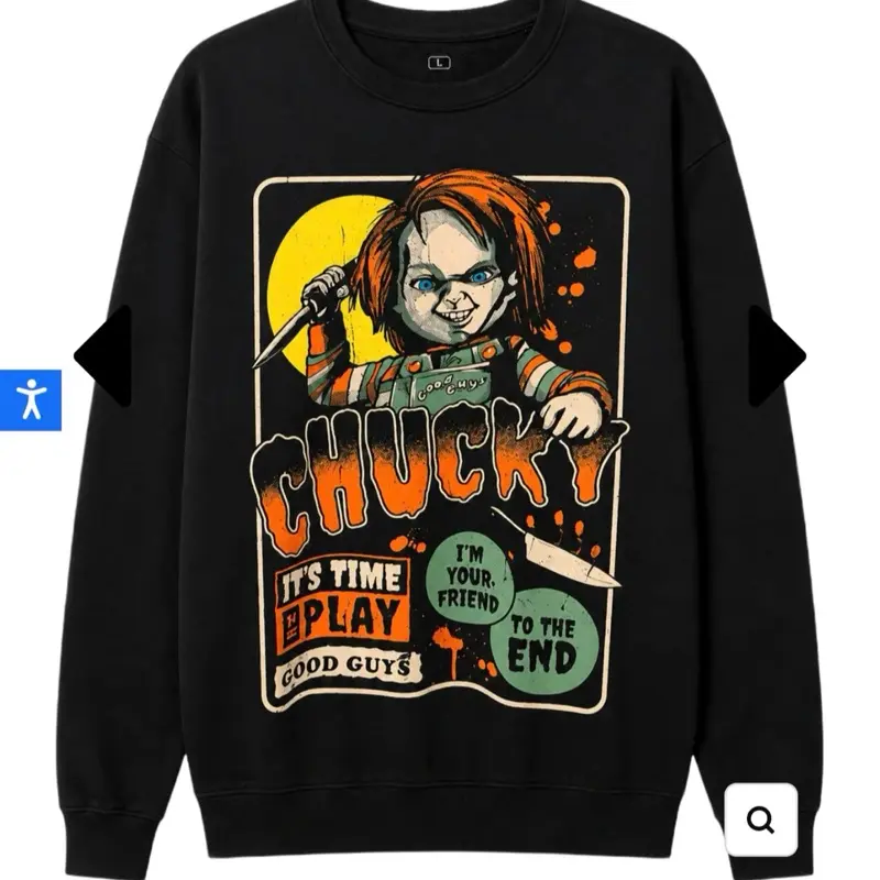 LICENSED CHUCKY CREWNECK BLACK -
