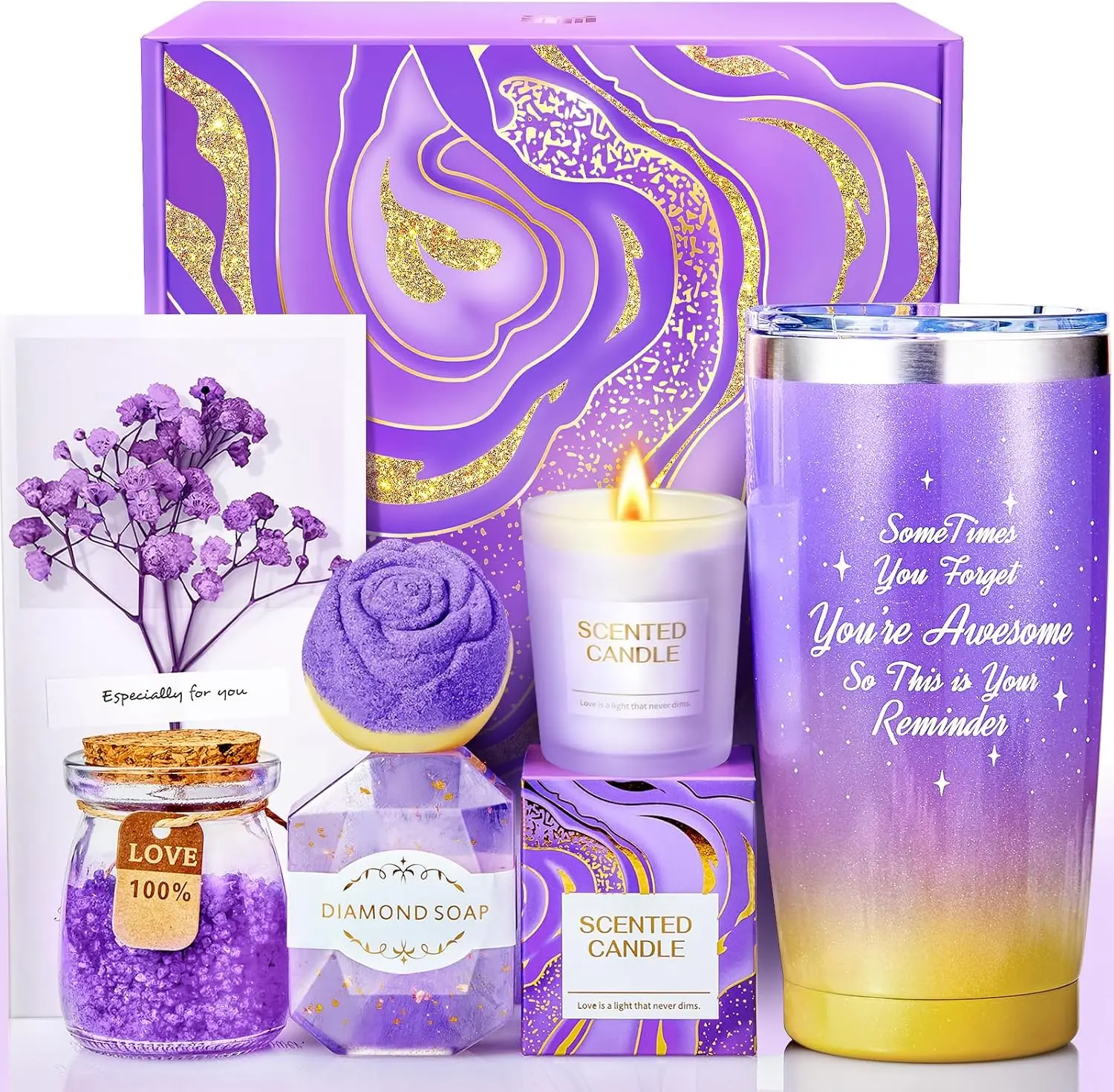 Valentines Day Gifts for Women, Birthday Gifts for Mom, Wife, Her, Girlfriend, Sister, Bestie - Self Care Spa Gift Baskets for Women, Best Friends, Teacher, Employee Appreciation, Anniversary Gifts