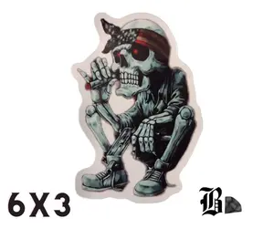 smoking skeleton decal. 6*3 in