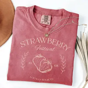 Comfort Colors Strawberry Vintage Shirt, Strawberry Festival Cottagecore T-Shirt,4th of July Shirt Strawberry Tee, Summer Fruit Strawberry Tee  - SoftHype Apparel