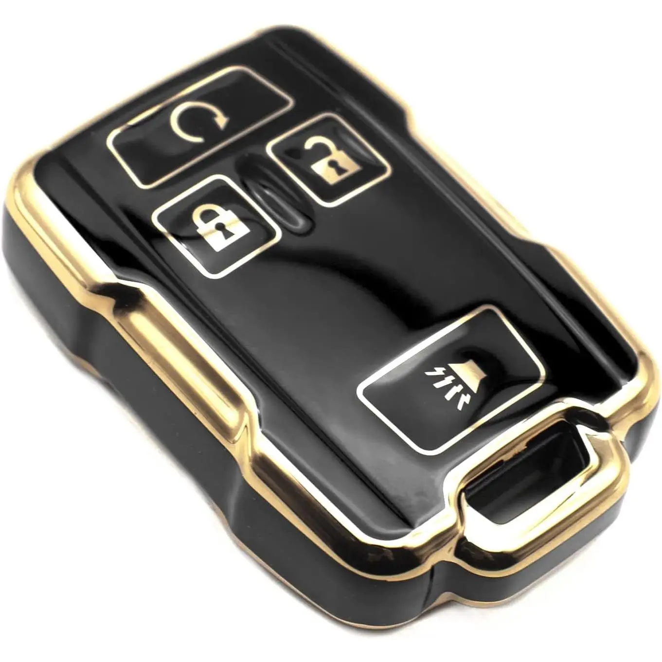 Key Fob Cover Compatible with Chevy Chevrolet Colorado Silverado Suburban Tahoe GMC Canyon Sierra 1500 2500 3500 HD TPU Remote Keyless Key Fob Case Protection Shell Accessories, Black