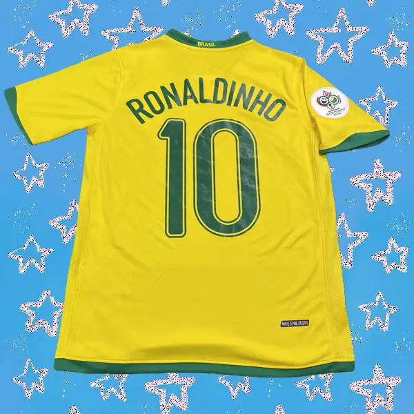 2006 Brazil Home 10 Ronaldinho Short Sleeve Soccer Jersey
