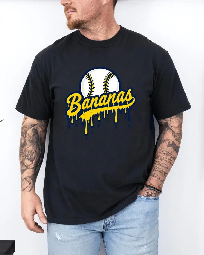 Funny Banana Baseball Shirt Banana Tee, Bananas Graphic Shirt, Sports Team Mascot,