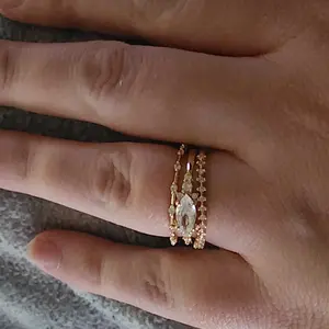Elegant Artificial Zircon Decor Minimalist Rings, 3 Counts/Set Fashion Glittering Rings for Party and Daily Decor, Trendy All-Match Exquisite Jewelry, Stunning Stackable Ring Set for Birthday Gift