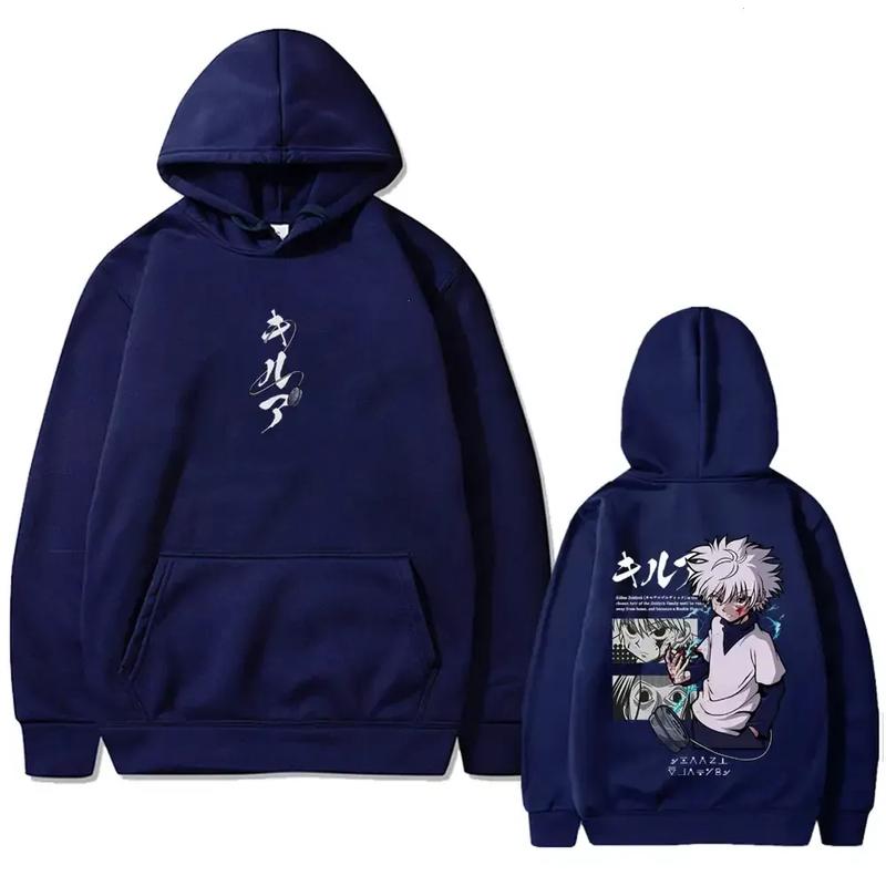 Anime Hunter X Hunter Hoodie Killua Zoldyck Graphic Print Pullover Hoodies Men Women Casual Vintage Hooded Sweatshirt