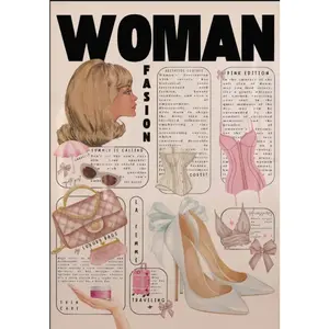 Retro Girly Print, Typography Print, 70s Wall Print, Pink Fashion, Fashion Wall Art, Luxury Art, Retro Print, Pink Wall Art Preppy Aesthetic