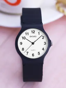 Skmei Simple Style Quartz Watch, Tpu Strap, Ultra-Thin Lightweight Design, Unisex Analog Wristwatch, All Seasons Wear