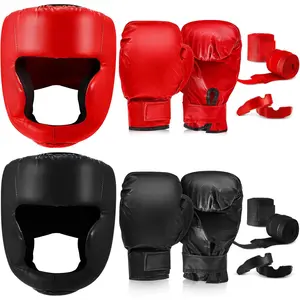 14 Pcs Boxing Set 16 Ounce Boxing Gloves Headgear Helmet Hand Wraps Mouth Guards Equipment, Christmas for Adults Youth Beginners Training Equipment Gifts