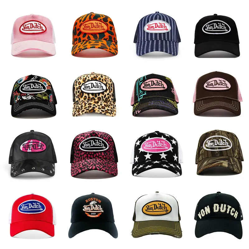 Von Dutch Trucker Hats - Trendy, Casual, Mesh Cap, Baseball Cap, Adjustable Streetwear Hat, Women's One Size Everyday Fashion Accessories