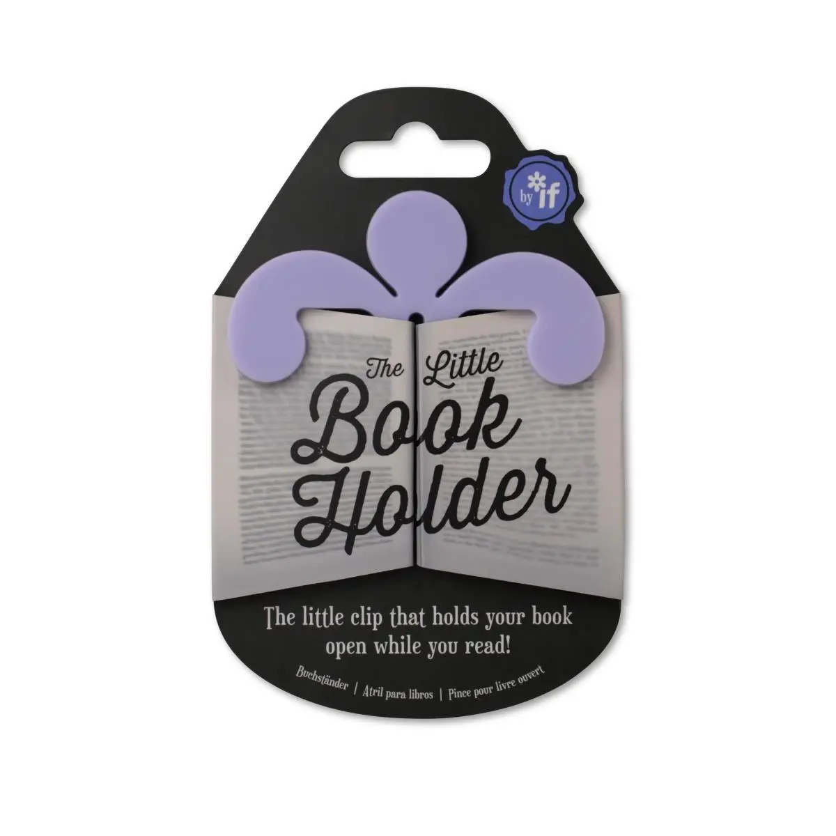 IF Lilac Plastic Compact Pocket-Sized Book Holder with Page-Holding Pocket, 3.2"x0.2"x5", Hands-Free Design for Study (US Available), Holds Pages, 3.2" X 0.2" X 5"