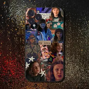 This is a liquid metal phone case featuring a design inspired by the TV series Stranger Things. It's compatible with iPhone 17, 16, 15, 14, 13, and 12. It's a drop-proof, high-definition, skin-friendly, full-coverage phone case.