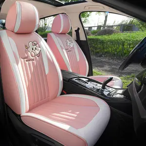 Full Coverage PU Leather Car Seat Protector, Trendy Creative Personalized Design, Universal Fit Five-Seat Comfortable All-Season Use, Automotive Seat Covers