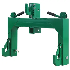 3000lbs Capacity 3-Point Quick Hitch Adapter for Category 1 & 2 Tractors - Dual Receivers - 5-Level Adjustable Bolt - 27.5" Lower Arm Width, 14.5"–17.5" Adjustable Level - Heavy Duty Farm Implements Attachment