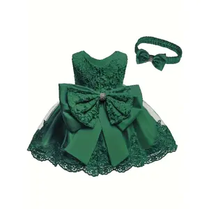 One-Year-Old Baby Children's Dress Full Moon Christening Gown Lace Girl's Fluffy Princess Dress