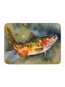 Carolines Treasures DAC2776RUG Animal-Inspired Art-Themed Coastal Cushioned Dyed 19x27 in. Brook Trout Memory Foam Kitchen Rug, Animal-Inspired Kitchen Rugs, Art-Themed Kitchen Rugs