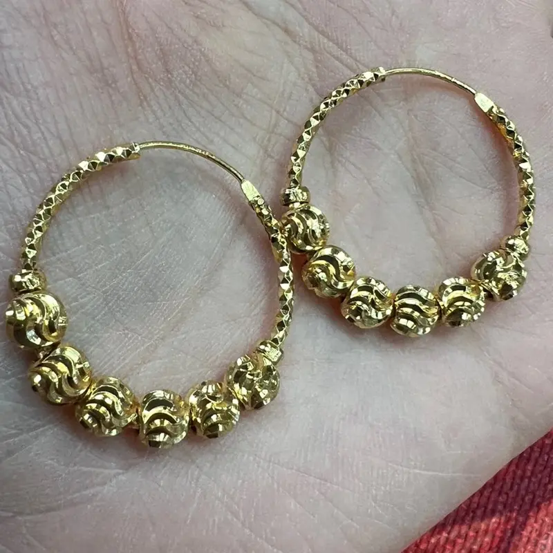 Hoop Earrings with Decorative Beads