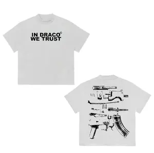 In Draco We Trust White T-Shirt, Vintage Graphic Tees Gothic Grunge Y2k Emo Scene Amity Affliction Style Clothes Men Women Streetwear