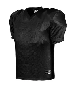 Exxact Sports Football Jerseys for Men - Football Practice Jersey Adult, Mesh Polyester Plain Sports T-Shirt, Football Practice Apparel (Black)