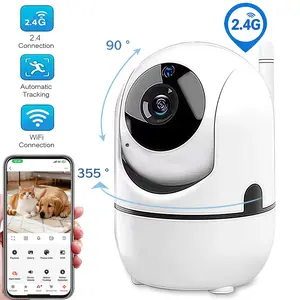 Indoor Security Camera, WiFi 360° Pan-Tilt AI Motion Detection, Pet Camera with Phone App, 2-Way Audio, Night Vision Surveillance, Home Cameras Indoor, WiFi PTZ Camera, TF/Cloud Storage, 2.4Ghz WiFi