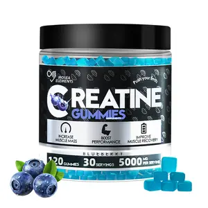 MOSEA ELEMENTS Creatine Monohydrate Gummies 5000mg for Men & Women 120 Count Blueberry Flavor Muscle Strength Builder Energy Boost Gluten-Free No Added Sugar Fitness Supps