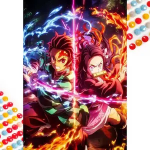 5D DIY Full Diamond Round Drill Painting - Diamond Painting Kit Knight Battle Mosaic Canvas DIY Wall Art, Home Wall Decoration, Suitable for Halloween, Christmas, Birthday and Anniversary Gifts