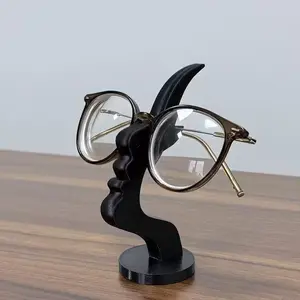1pc Side Face Glasses Holder - Minimalist Black/White Design, Secure Storage Solution for Desk or Bedside, Ideal Holiday Gift, Corporate Work Desk Accessories, Desk Accessory, Glasses Holder for Desk, Desk Organizer, Office Desk Accessories