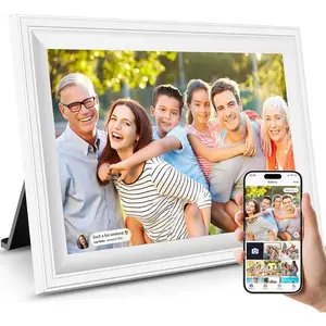 White Digital Picture Frame WiFi Send Photos from Your Phone 16GB Storage 10.1inch 1280x800 IPS  Screen Digital Photo Frame Auto-Rotate Wall Mountable Photo Picture Frame Digital
