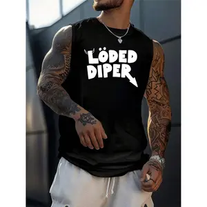 men's alphabet design vests for daily casual outings