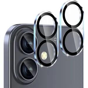 2 Pack Camera Lens Protector Compatible with iPhone 17 6.3", Military-Grade 9H Tempered Glass, Shatterproof & Anti-Scratch, HD Clear, No Fingerprint, Case-Friendly Crystal Transparent Bowknot