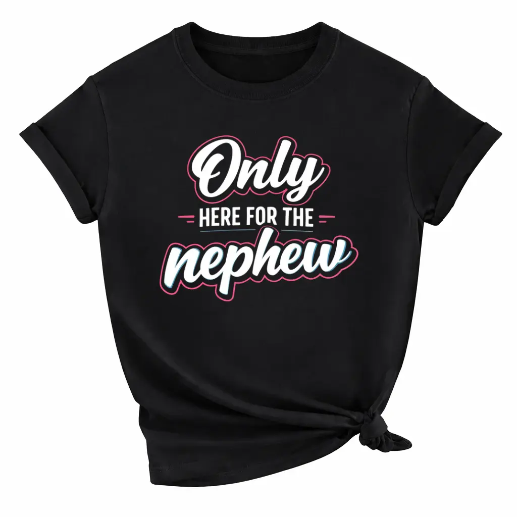 Funny Nephew Graphic Tee – Only Here For The Nephew Casual Shirt