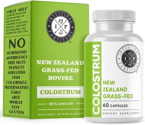 Intestinal Fortitude 100% Grass Fed New Zealand Cows Colostrum Capsules - Boost Your Immunity Naturally -  Grassfed, Hormone Free, GMO Free - Optimal Gut Health and Immune System Support, Leaky Gut IBD - Produced in USA - 500 mg Capsules, 60 CT
