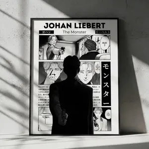 Monster Johan Liebert Anime Poster, Manga Wall Artwork Prints, Home Decor Gift