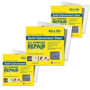 4 In. X Self-adhesive Surface Repair Patch  All-purpose Galvanized Metal For Interior And Exterior Repairs Ideal Drywall Plaster Wood Brick Stucco More (3-pack)