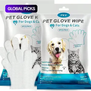 Pet Glove Wipes for Dogs & Cats, Wash-Free Pet Grooming Wipes, Gentle Cleaning and Deodorizing Wipes for Fur, Face, Ears and Eyes, Daily Care and Travel Cleaning Wipes