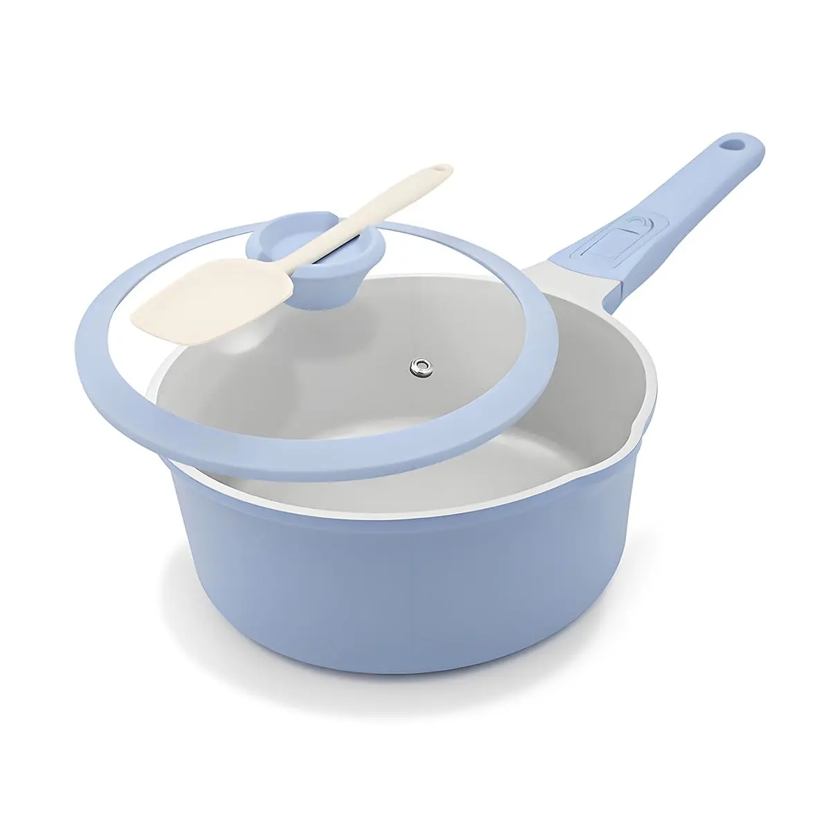 Must-Have Mini Cookware! WENZHUO 1.5 Qt Ceramic Nonstick  Pan with Lid, Pour Spout & Detachable Handle, Induction & Oven Safe sauce pot
