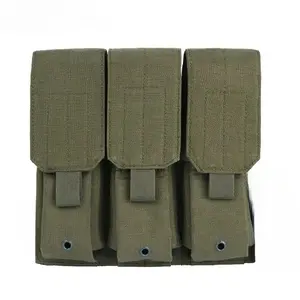 1000D Nylon Tactical Molle Triple Magazine Bag, Rifle Color Bullet Magazine Bag Cover, Hunting Magazine Clip, Tactical Gear Accessory
