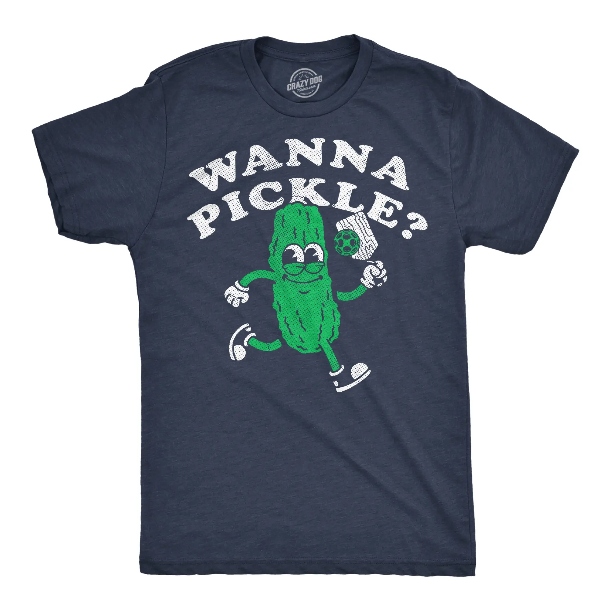 Mens Funny T Shirts Wanna Pickle Sarcastic Pickleball Graphic Novelty Tee for Men Mens Funny T Shirts Cool Vintage Fashion T-Shirt Gift Classic Menswear Funny Pickle Ball Short Sleeve Novelty Tees for Guys Navy -
