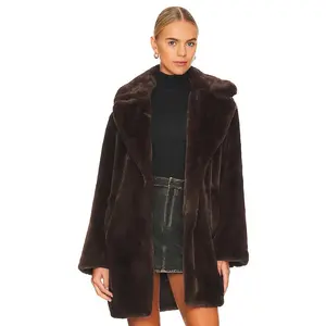 LAMARQUE Linnea Teddy Coat in Bitter Chocolate