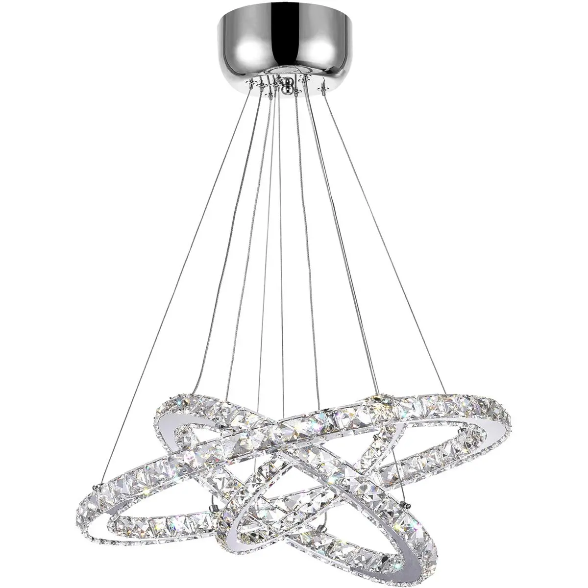 CWI Lighting Ring LED 32 inch Chrome Chandelier Ceiling Light 5080P32ST-3R