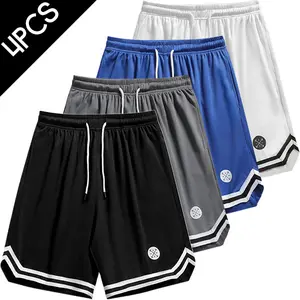Set of 4 American Basketball Shorts - Loose Fit Five-Point Style for Unrestricted Movement, Mesh Fabric Breathable and Sweat-Wicking, Keeps You Cool During Play