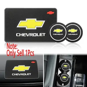 2 pieces car coaster waterproof slot pad, rubber water cup seat pad, suitable for Chevrolet Cruze, Sonic, Silverado, Trojan, Camaro, Trailblazer, Equinox, Trailblazer SS