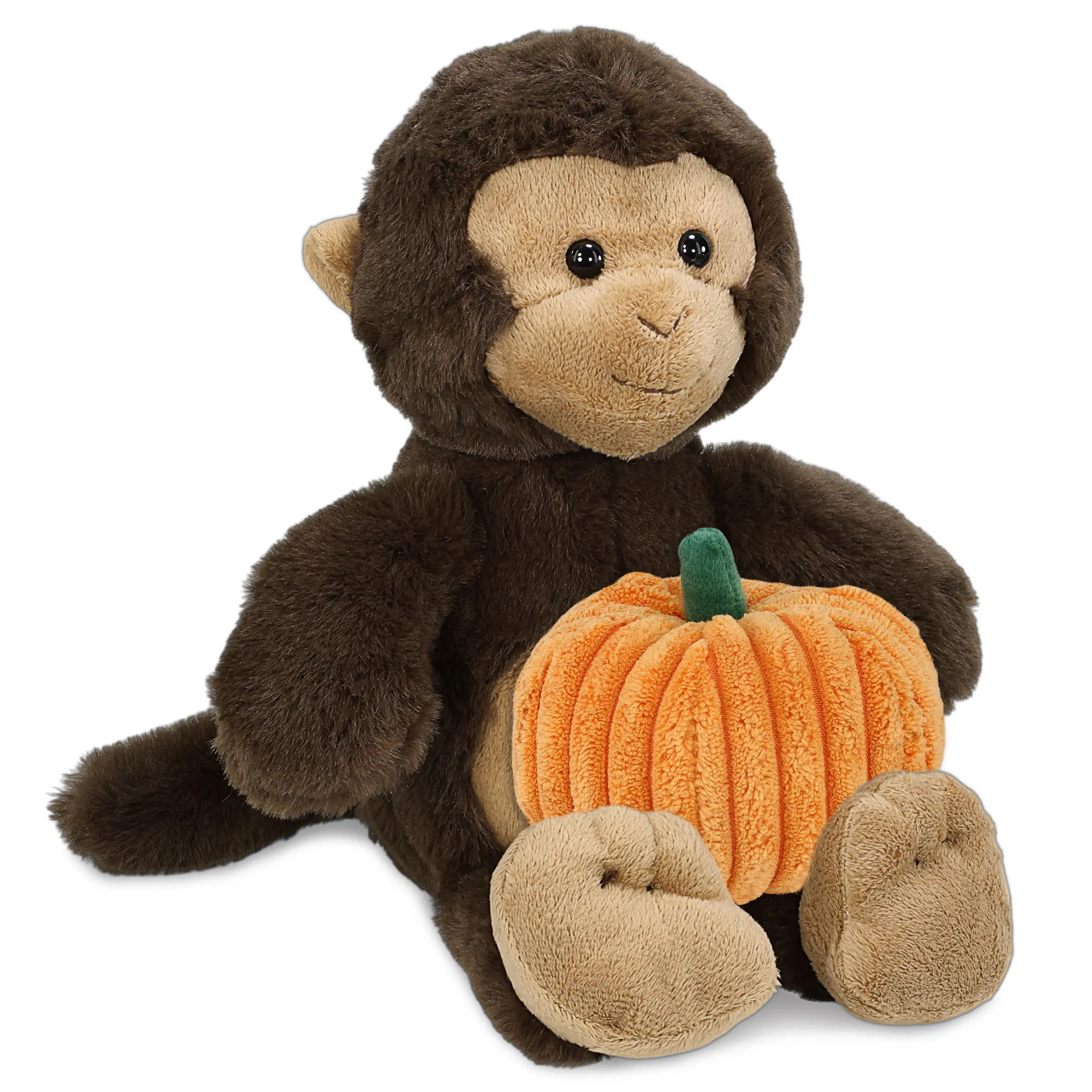 DOLLIBU High-Quality Super Soft Monkey Pumpkin Stuffed Toy - 1 Polyester Plush, 6l×4.5w×9h in, Festival Halloween Design, Unisex, Hand Wash Cold Water & Dry, Suitable for Infants, Bedroom Sentimental Plush Monkey Toys