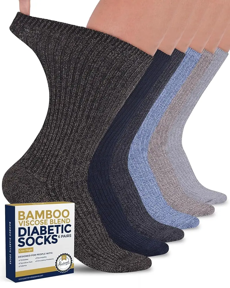 Gray/Dark Gray/Light Blue/Navy/Tan/Brown - 6 Pairs