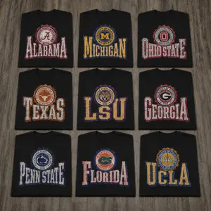 Vintage College Football Shirt Retro University Logo Tee Old School Campus Spirit Graphic T-Shirt Game Day Fan Gift Unisex Sports Apparel