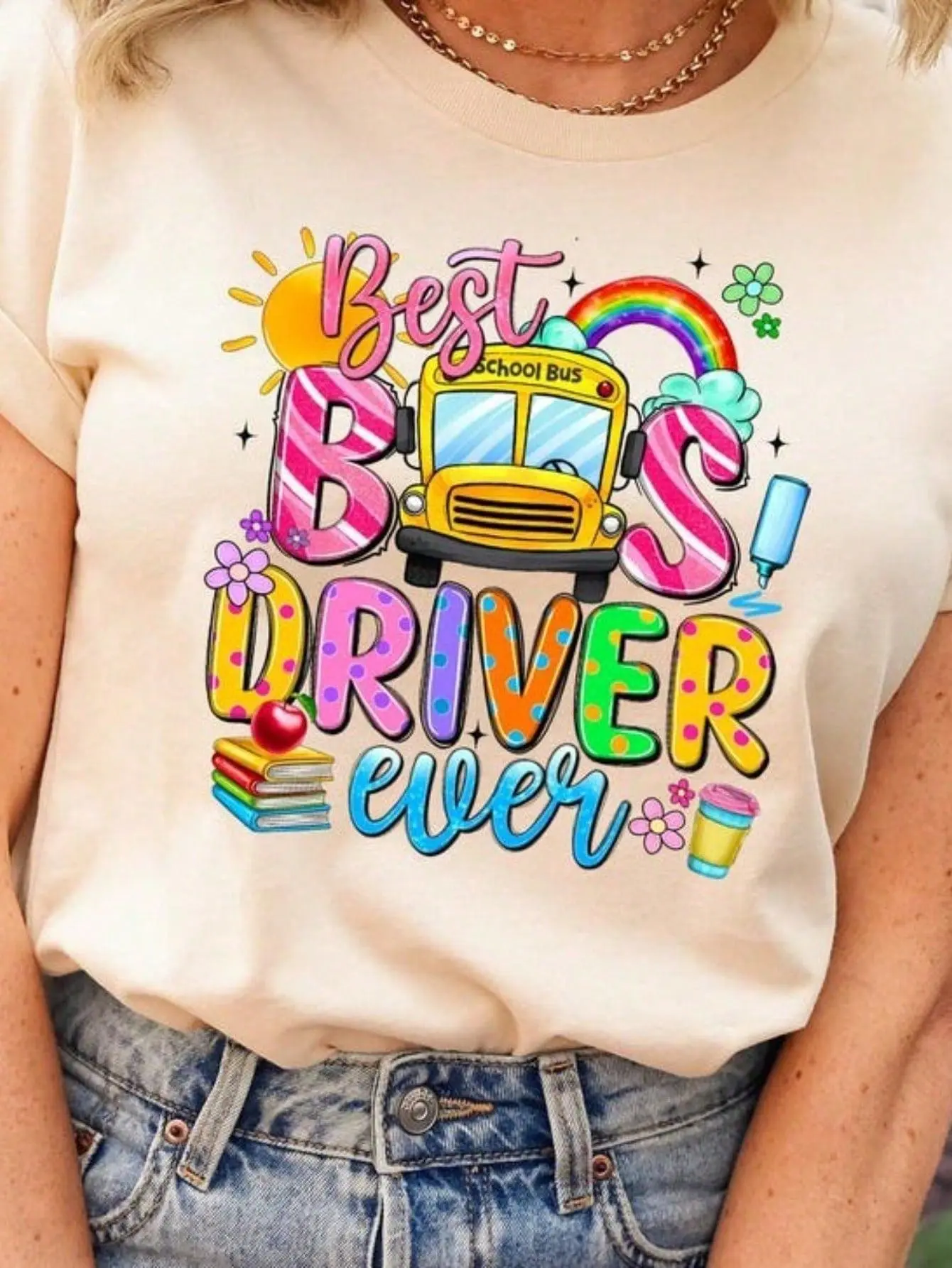 100% Cotton Best Bus Driver Ever Shirt, School Bus Driver Shirt, Appreciation Gift Tee, Thank You Bus Driver Shirt