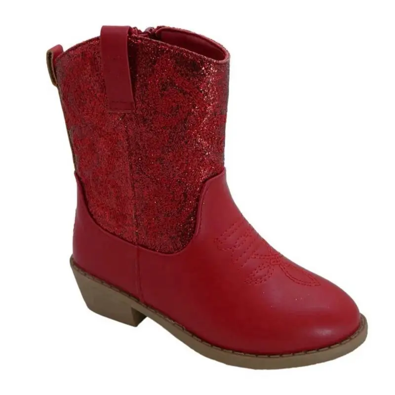 Pawz Little & Big Girls Glitter Western Boots